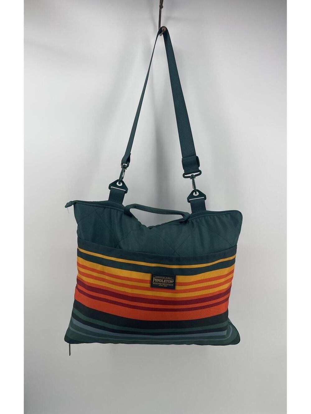 Pendleton 60”x72”Packable Picnic Blanket Tote Bag Striped Outdoor Beach Camping